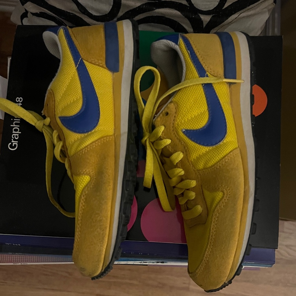 Nike Yellow and Blue Sneakers